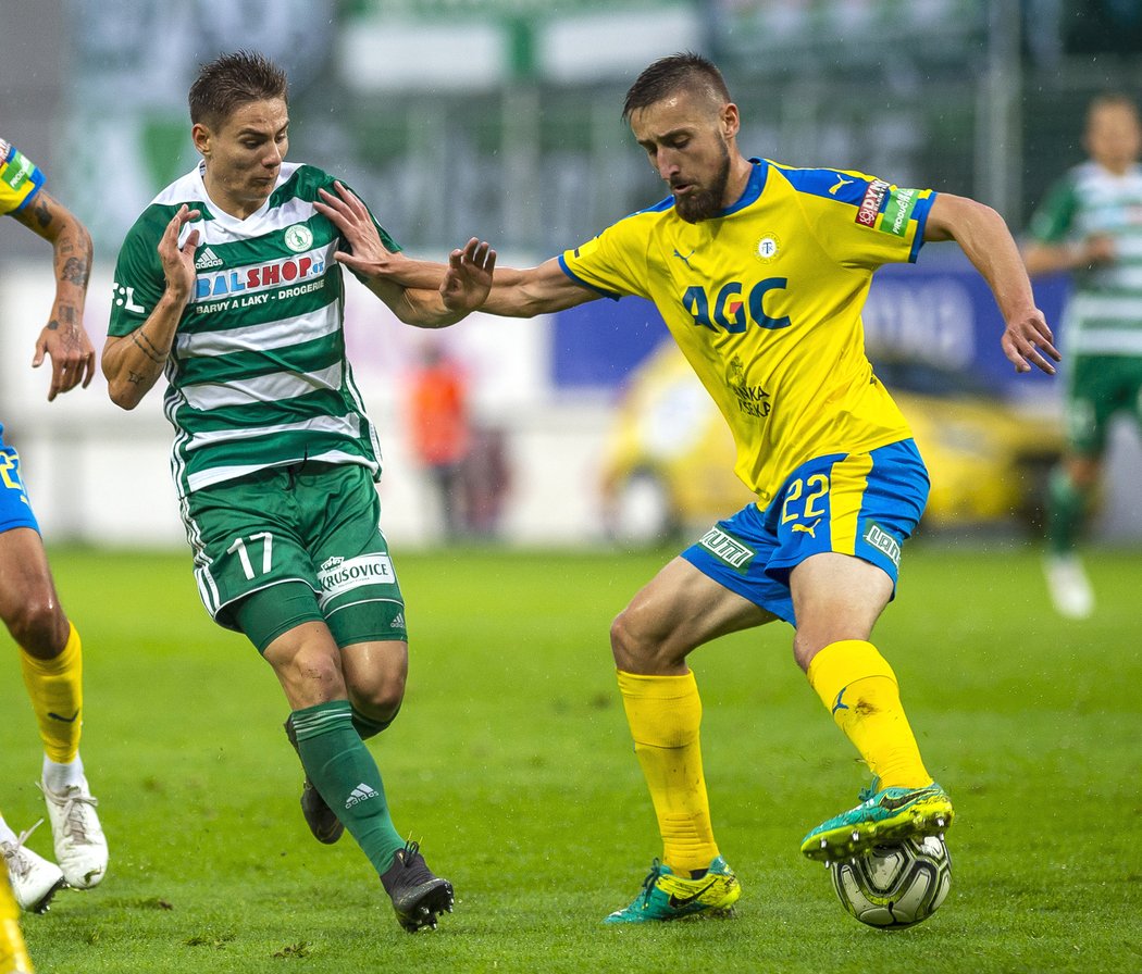 Jan Vodháněl a Jan Shejbal v zápase Bohemians s Teplicemi