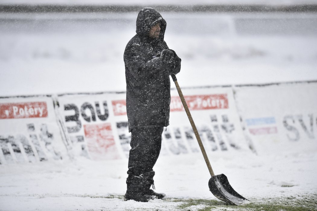 Zápas Jablonce s Příbramí komplikovalo husté sněžení
