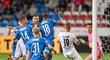 2:1! Plzeňský křídelník Jhon Mosquera střílí vítězný gól v duelu se Slováckem