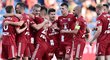 Fotbalisté Olomouce se radují z druhé branky utkání proti Mladé Boleslavi, kterou vstřelil Martin Nešpor
