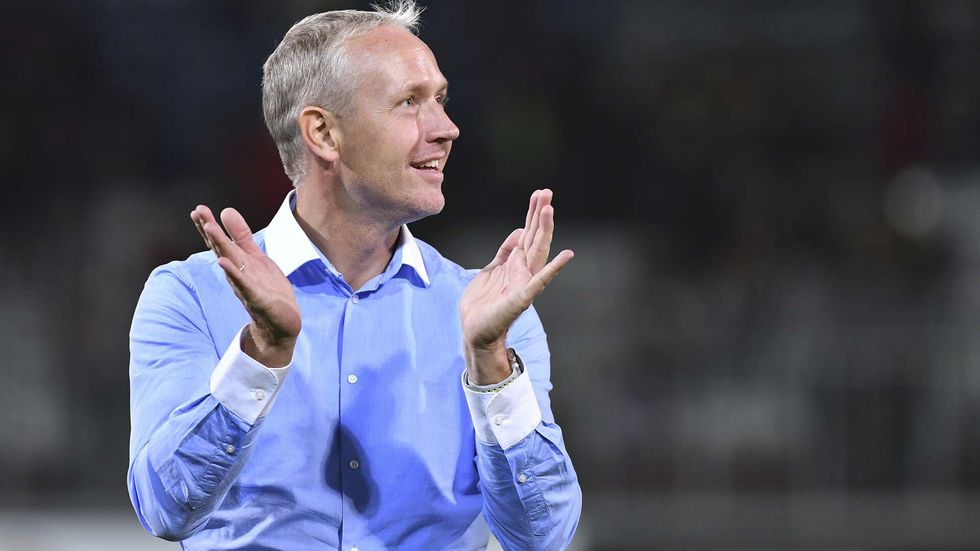 Václav Jílek se raduje z z vítězství své Olomouce
