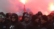 Před slezským derby Opava - Ostrava nechyběl tradiční pochod fanoušků