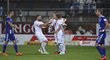 Radost plzeňských fotbalistů po výhře 1:0 nad Olomouc
