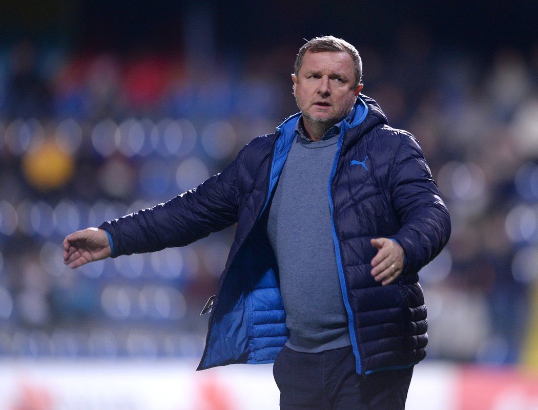 Trenér Plzně Pavel Vrba během zápasu ve Zlíně, který skončil nerozhodně 1:1