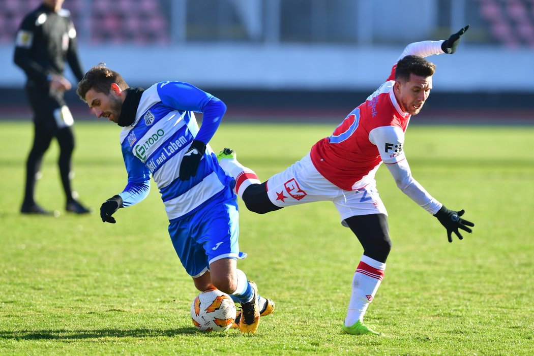 Alexandru Baluta při přátelském utkání Slavie proti Ústí nad Labem