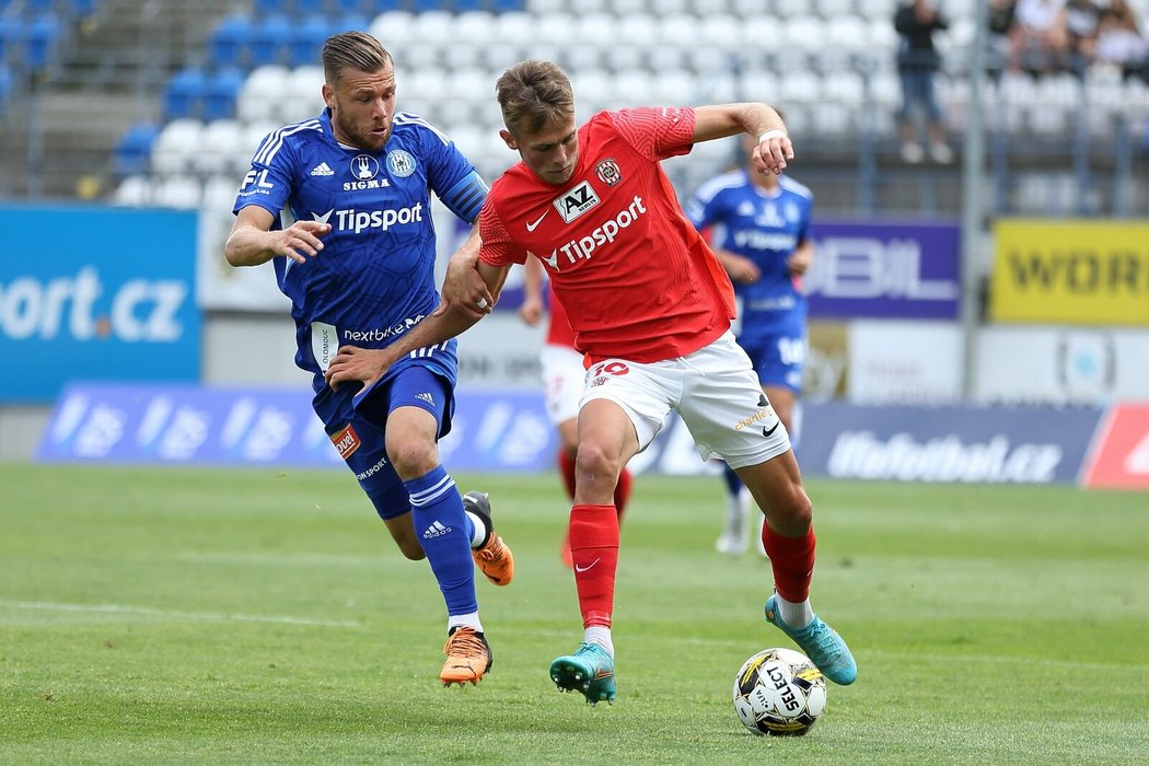 Michal Ševčík si v zápase proti Olomouci při výhře 2:0 připsal gól i asistenci