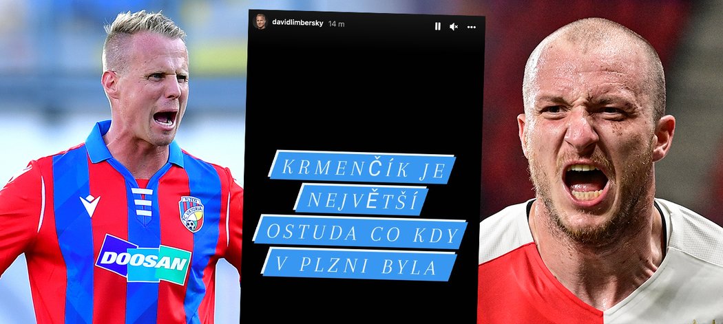 Michael Krmenčík slavil gól proti Plzni, David Limberský mu poslal ostrý vzkaz