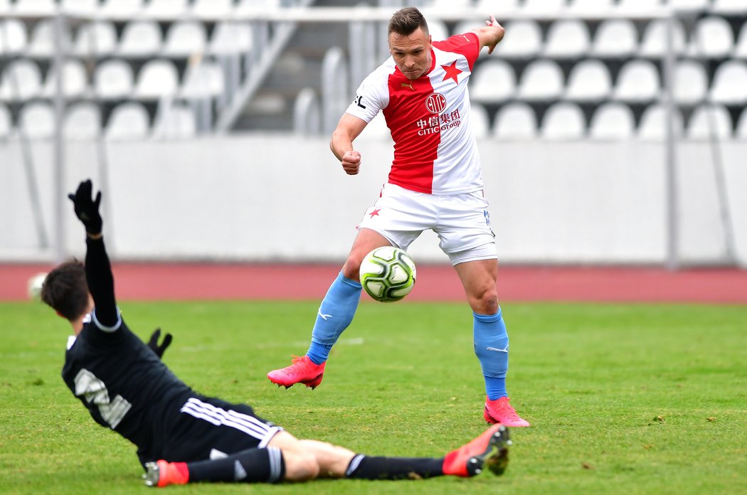 Stanislav Tecl v přípravném zápase Slavie