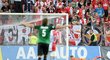 Brankář Slavie Kolář po gólu jabloneckého Doležala