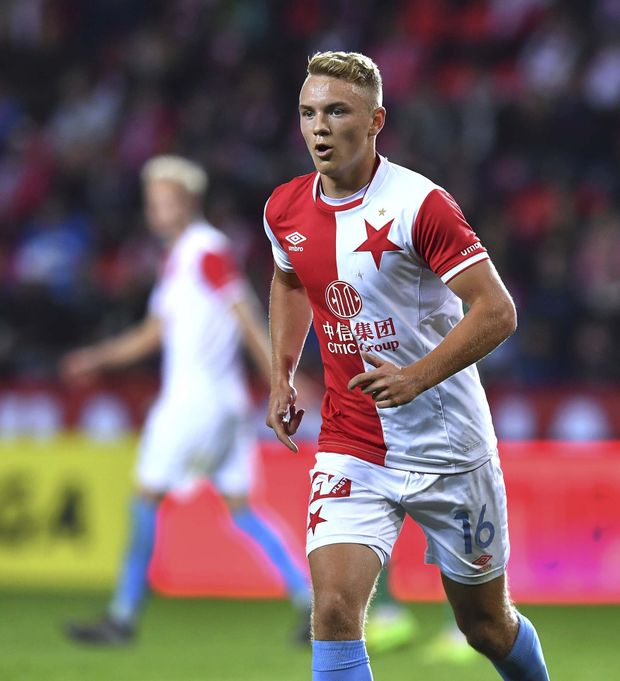 Jan Matoušek v dresu Slavie v zápase proti Bohemians Jan Matoušek v dresu Slavie v zápase proti Bohemians