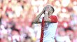 Slávistický útočník Mick van Buren se chytá za hlavu po neproměněné šanci v zápase proti Olomouci