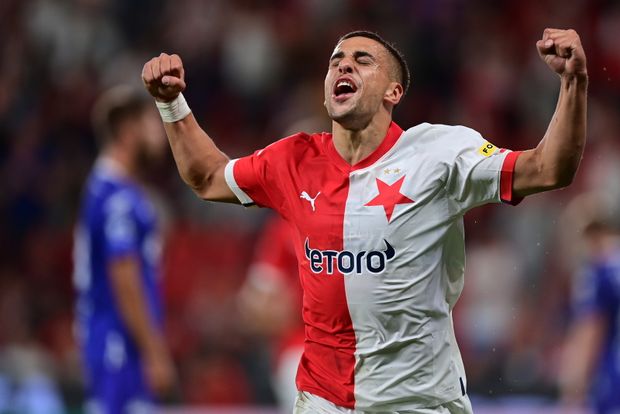 Autor pátého gólu Slavie Ondřej Lingr Autor pátého gólu Slavie Ondřej Lingr