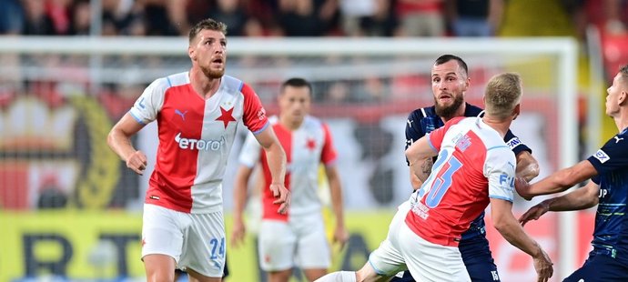 Ladislav Takács v dresu Slavie v utkání proti Slovácku