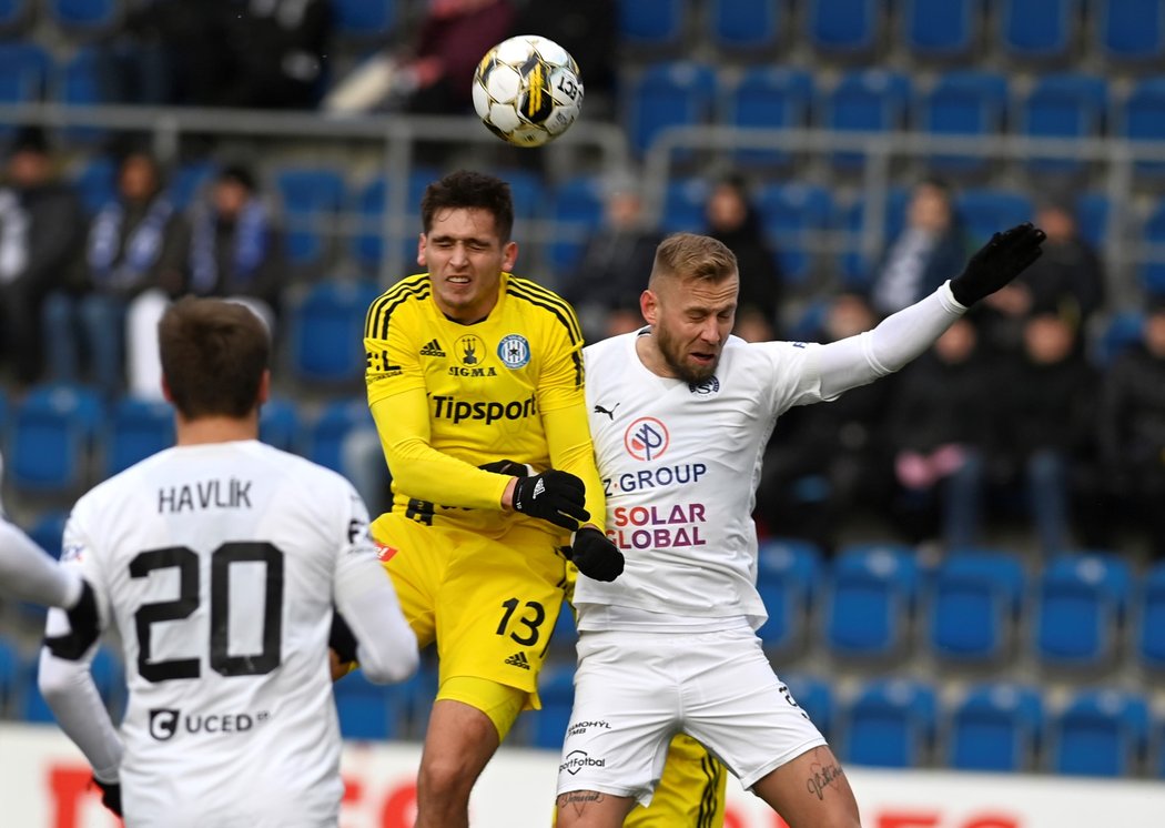 Petr Reinberk v zápase s Olomoucí