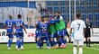 Hráči Olomouce se radují z gólu