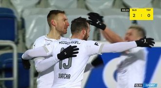 SESTŘIH: Slovácko - Teplice 2:0. Fotbal na sněhu, domácí potvrdili formu