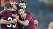 Fotbalisté Sparty se radují z důležitého gólu proti Zlínu