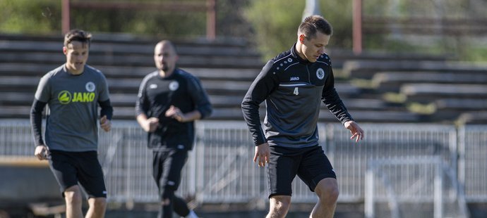 František Čech, Patrik Vízek a Otto Urma na tréninku "votroků"