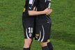 Jaroslav Plašil (vlevo) slaví se svým spoluhráčem Andrem