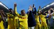 Fotbalisté Nantes oslavují výhru nad PSG