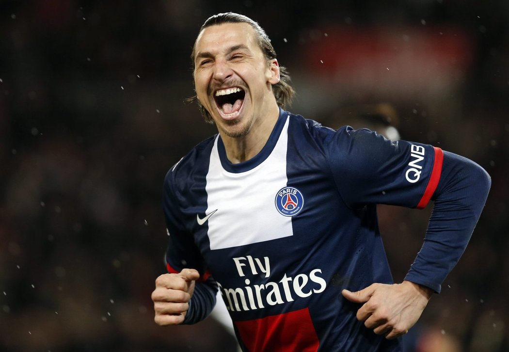 Zlatan Ibrahimovic se raduje z gólu v zápase proti Bordeaux
