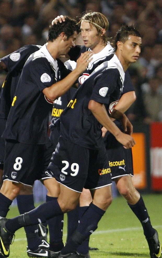 Hráči Bordeaux (zleva) GoUrcuff, Šammach a Plašil Hráči Bordeaux (zleva) GoUrcuff, Šammach a Plašil