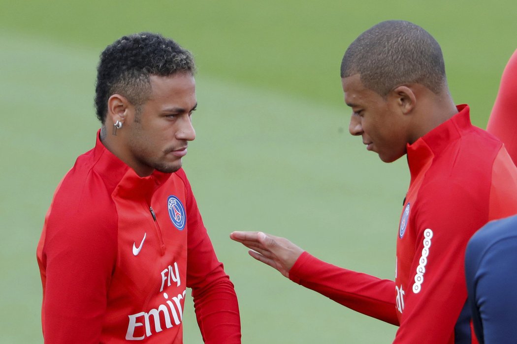 Kylian Mbappé a Neymar se poprvé potkali na tréninku a byli v dobrém rozmaru