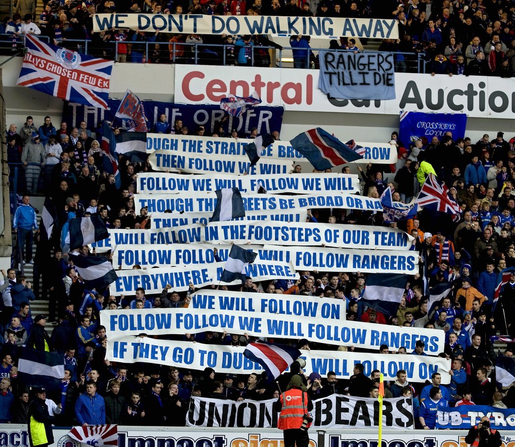 Fanoušci skotského týmu vyjadřují svojí podporu