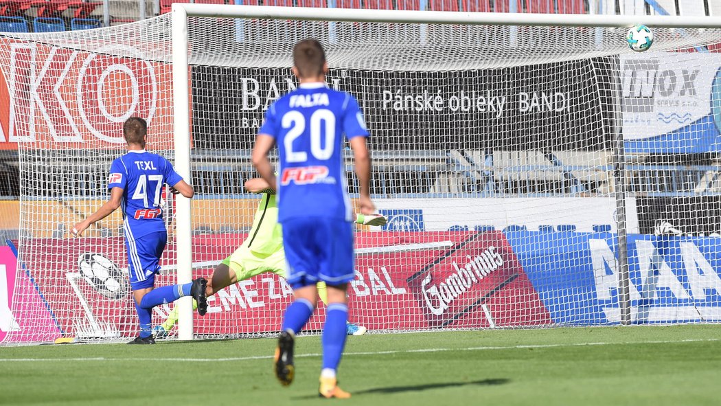 Jeden z olomouckých gólu v zápase proti Brnu