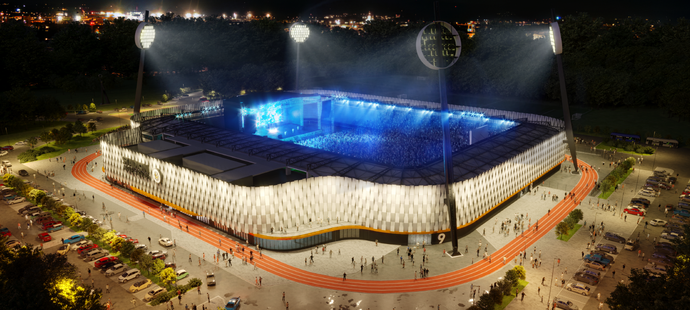 Takhle má vypadat nový stadion v Hradci Králové