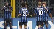 Inter slaví jednu ze čtyř branek do sítě Brém.j