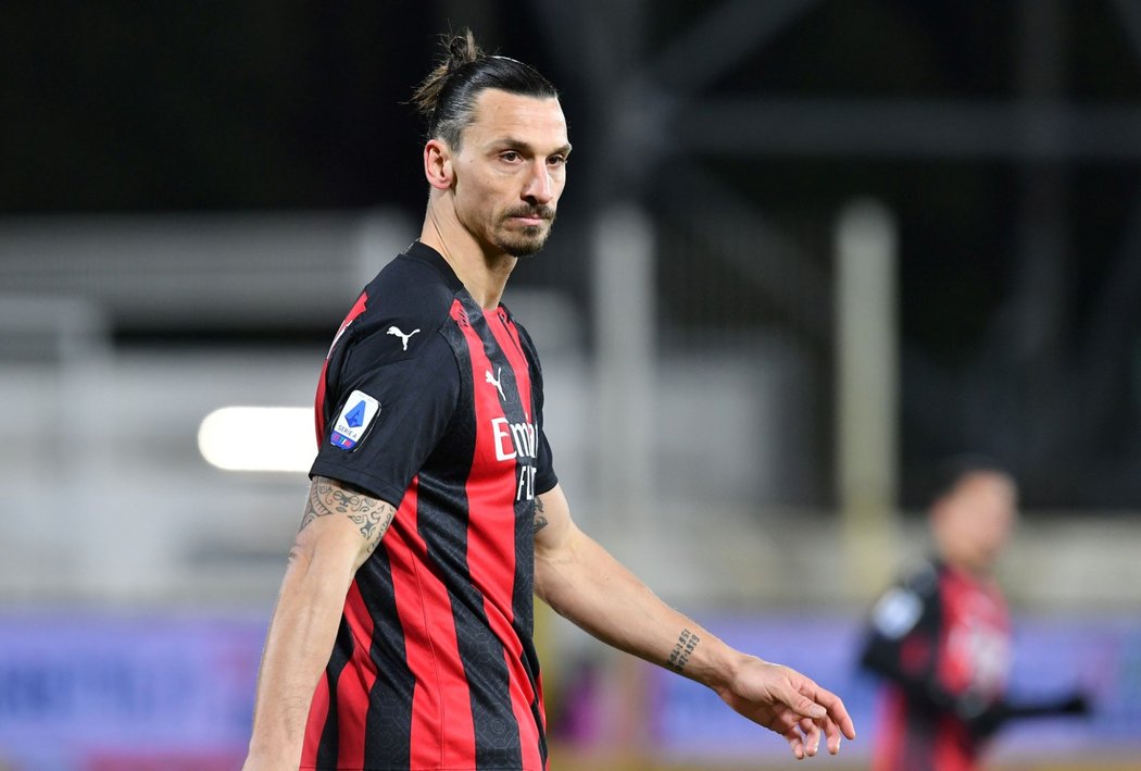 Zlatan Ibrahimovič během duelu AC Milán - Spezia Calcio