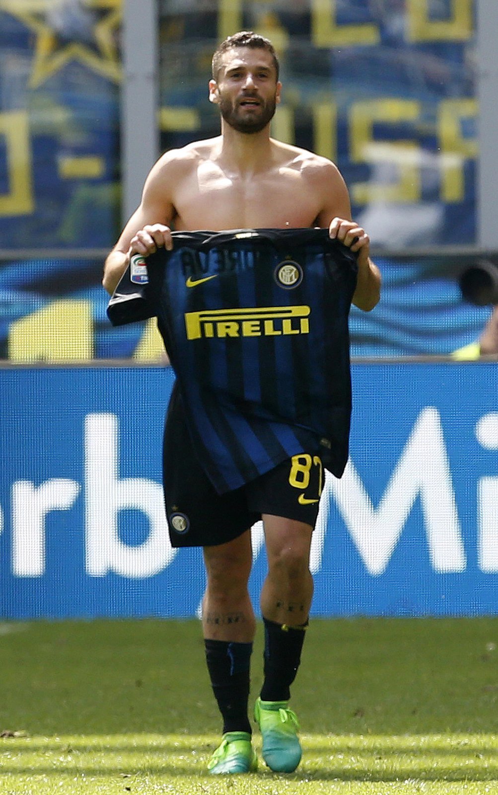 Úvodní branku zápasu Inter - AC vstřelil Antonio Candreva
