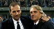 Trenéři obou celků. Massimo Allegri (Juventus) a Roberto Mancini (Inter).