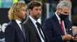 Šéf Juventusu Andrea Agnelli a viceprezident Pavel Nedvěd v Serii A