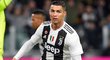 Cristiano Ronaldo krátce poté, co vstřelil úvodní branku zápasu svého Juventusu proti Spalu