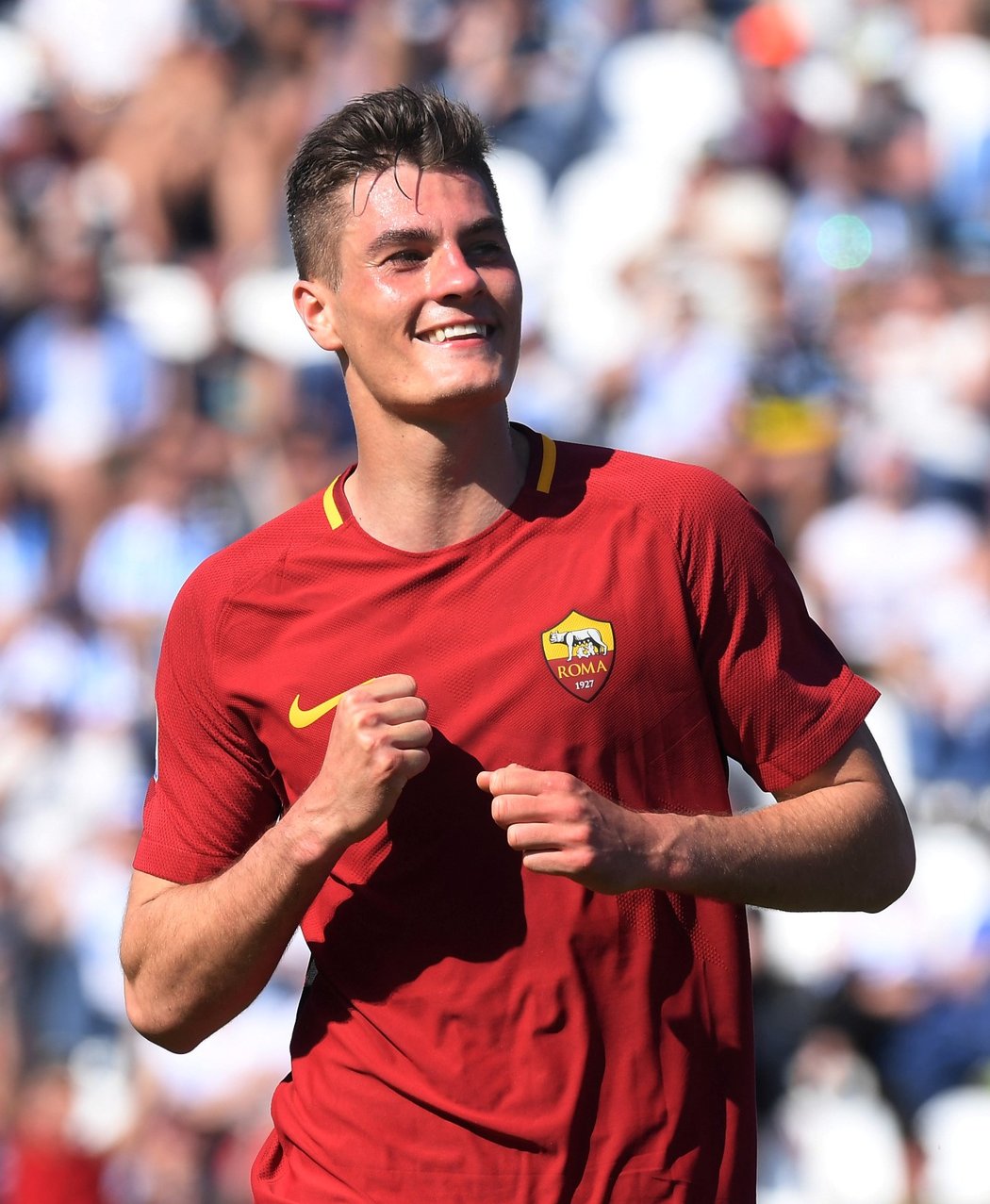 Patrik Schick se raduje z gólové trefy do sítě Spalu