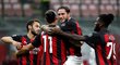 Radost fotbalistů AC Milán v utkání proti Boloni, kde se dvakrát prosadil legendární Zlatan Ibrahimovic