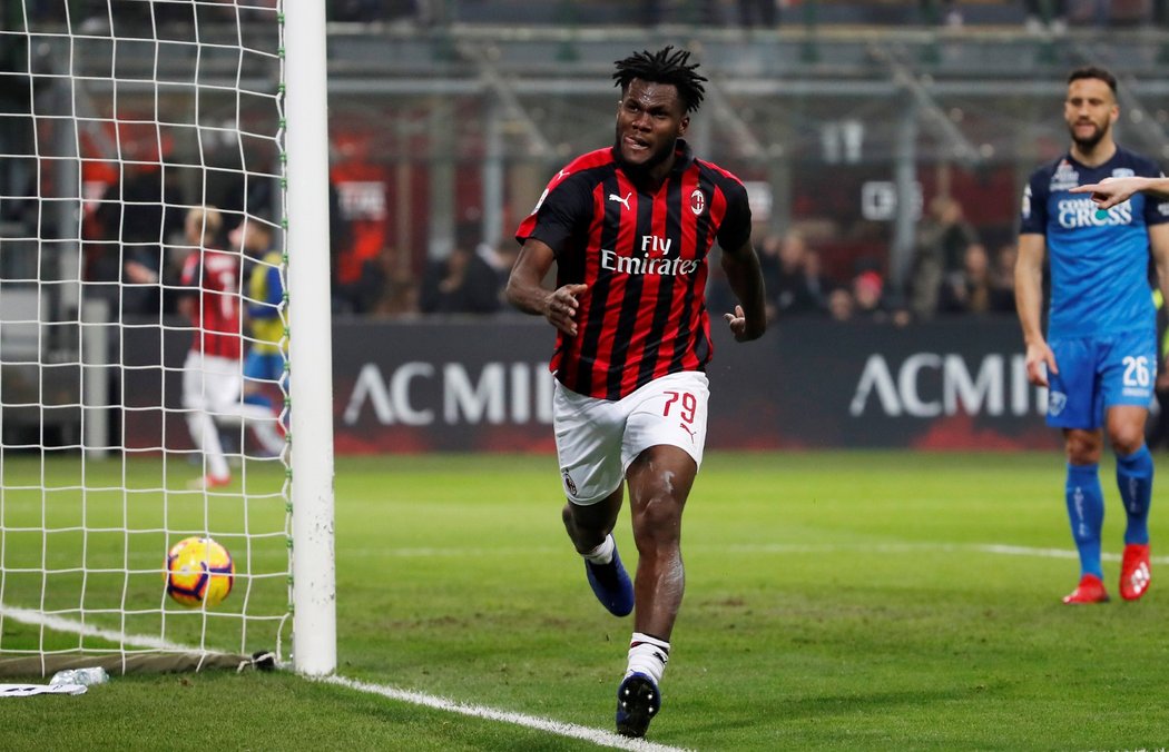 Franck Kessie oslavuje gólovou trefu proti Empoli