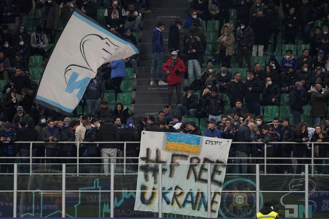 Fanoušci Interu Milán podpořili Ukrajinu