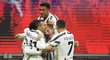 Radost fotbalistů Juventusu v utkání proti AC Milán