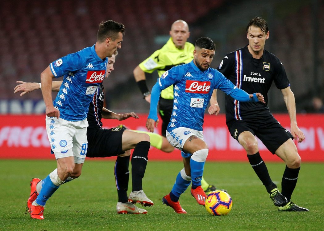 Neapol porazila Sampdorii 3:0, hostující Jakub Jankto odehrál celé utkání