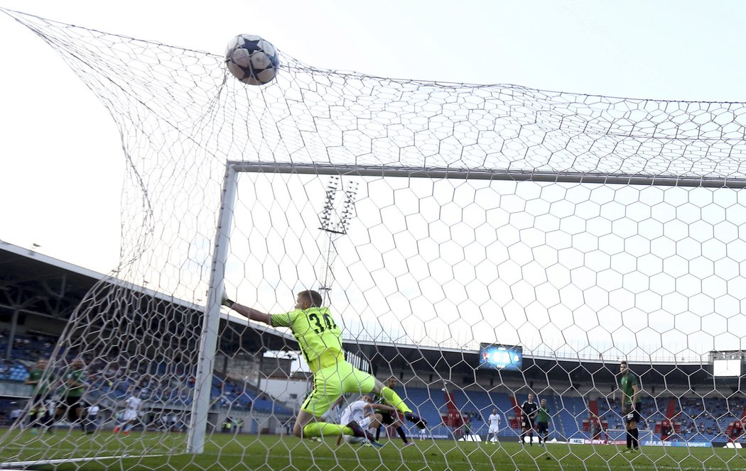 Gól Baníku Ostrava v zápase s Jabloncem