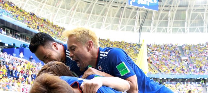 Japonci se radují z gólu na 2:1 proti Kolumbijcům