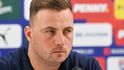 Reprezentační kouč Jaroslav Köstl na tiskové konferenci před utkáním se San Marinem