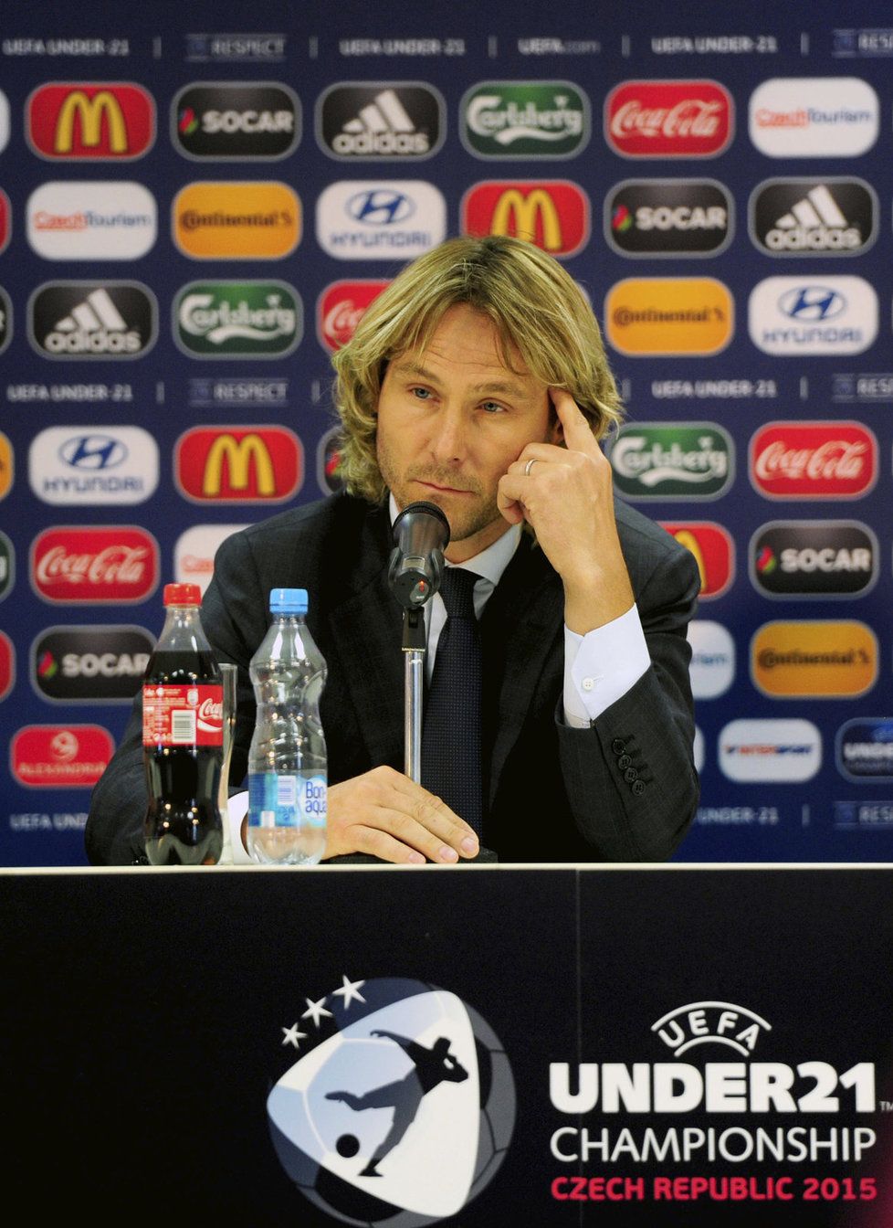 Pavel Nedvěd na tiskové konferenci