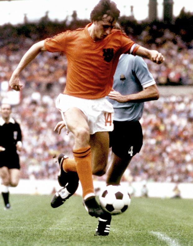 Fotbalová hvězda Johan Cruijff Fotbalová hvězda Johan Cruijff