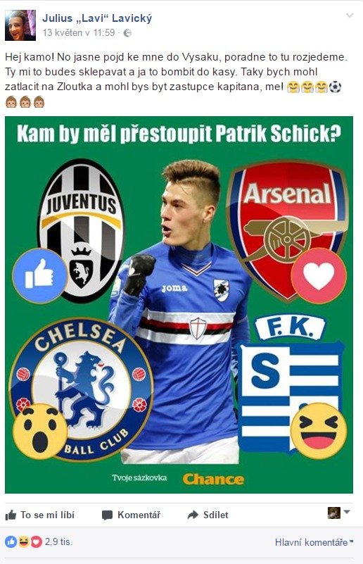 Lavi Lavický má pro Patrika Schicka hodně lákavou nabídku