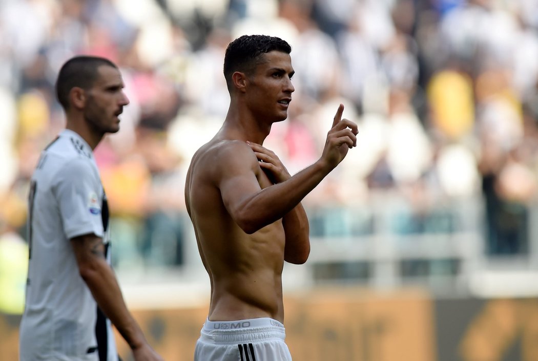 Cristiano Ronaldo po utkání Juventusu se Sassuolem, ve kterém vstřelil dvě branky