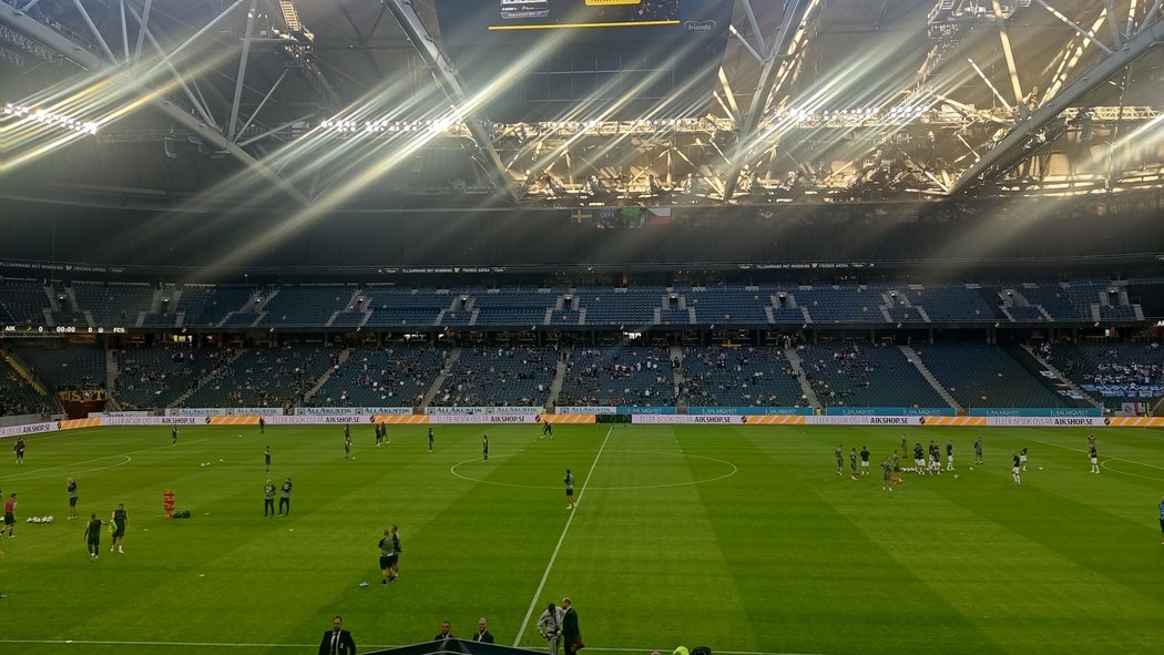 Nádherný stadion, kde fotbalisté Slovácka nastoupili k odvetě proti AIK Stockholm